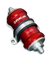 FUELAB: 848 SERIES IN-LINE FUEL FILTER WITH CHECK VALVE: -6AN INLET/OUTLET
