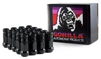 Gorilla Open End Lug Nuts Forged Racing Black 12mm x 1.5