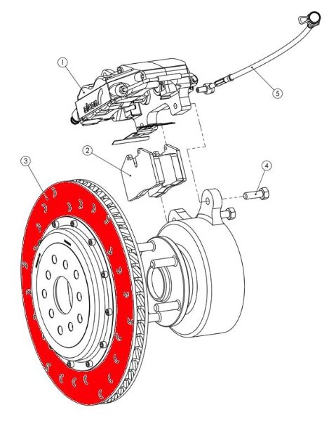 Alcon: (343mm) Rear Race Disc Only: Evo IV - X