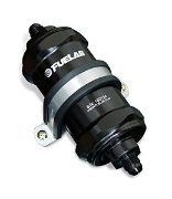 FUELAB: 858 SERIES IN-LINE FUEL FILTER WITH CHECK VALVE: -8AN INLET/OUTLET